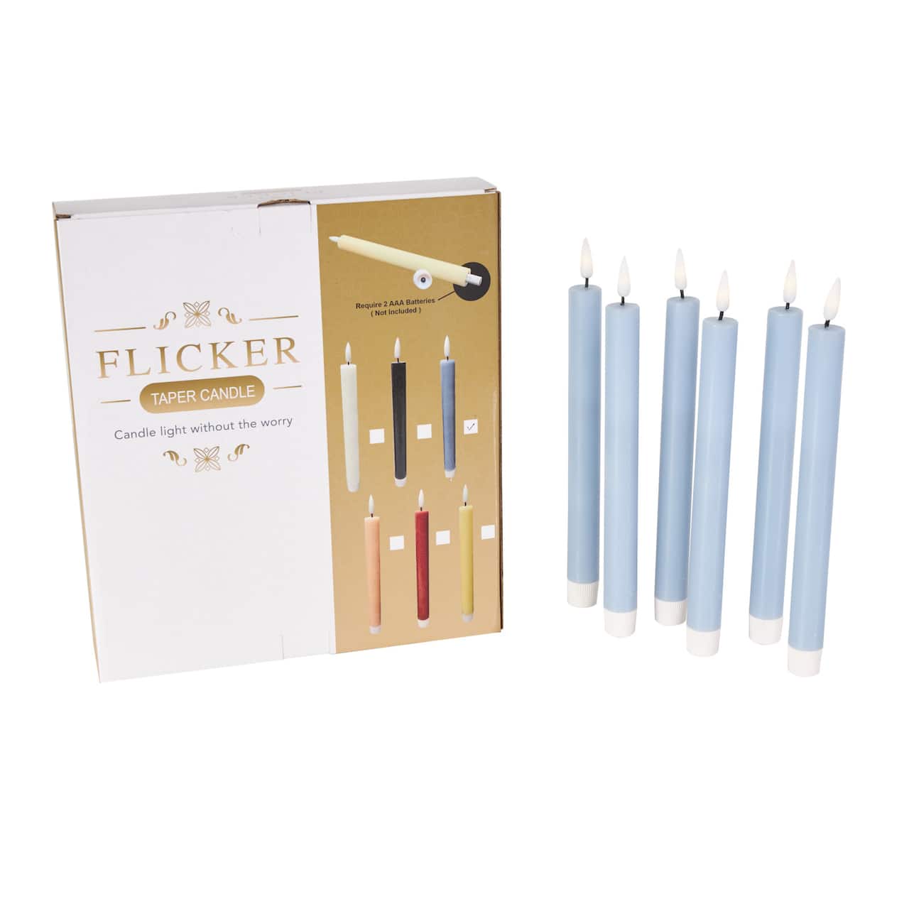 10" Flameless Wax Candles with Remote Control, 6ct.